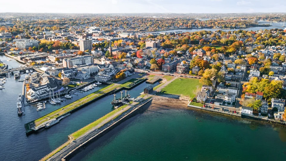 Aerial view of the Salem waterfront and surrounding North Shore neighborhoods